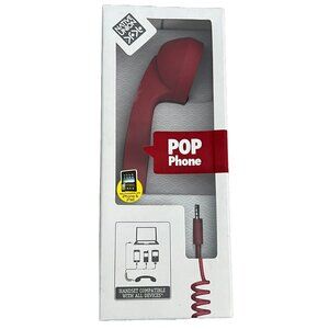 Pop Phone Retro Red Phone Headset For Any Device NEW IN BOX NIB